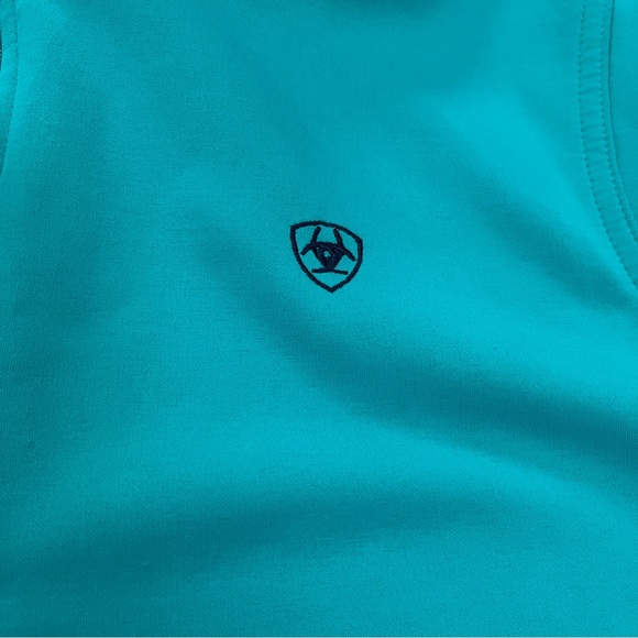 Ariat Tek Cold Series Pullover 1/4 Zip Top size xl Teal jacket sweatshirt shirt - Picture 14 of 14